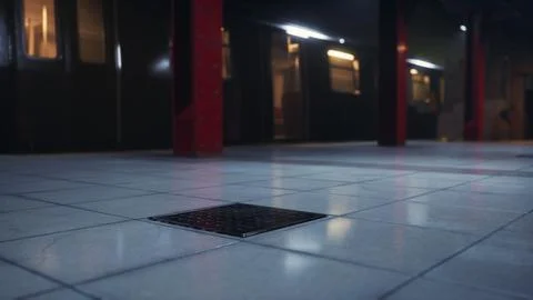 Dark empty underground metro station Stock Illustration