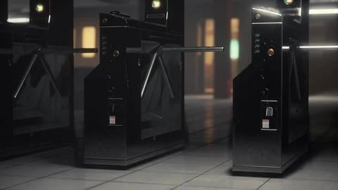 Dark empty underground metro station Stock Illustration