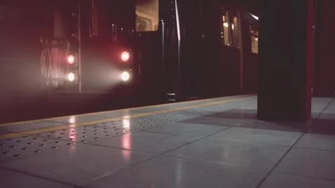 Dark empty underground metro station Stock Illustration