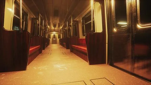 Dark empty underground metro station Stock Illustration