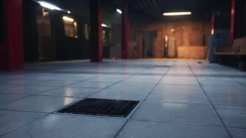 Dark empty underground metro station Stock Illustration