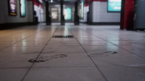 Dark empty underground metro station Stock Illustration