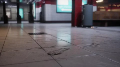 Dark empty underground metro station Stock Illustration