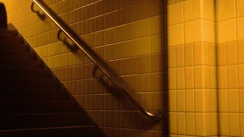 Dark empty underground metro station Stock Illustration