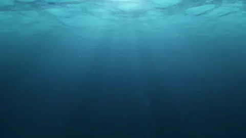 Dark Empty Underwater with ray light background Stock Footage 322911660