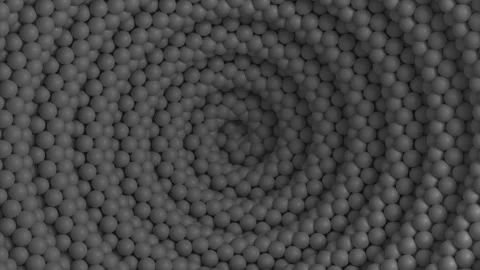 Dark Endless Loop Of Spheres In A Spiral Video stock 145100739