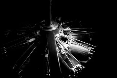 Dark engine parts Stock Photos