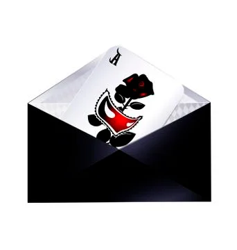 Dark envelope and abstract card with mask Stock Illustration