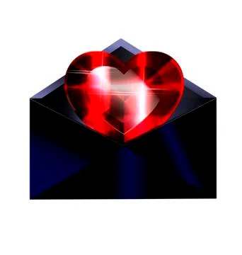 Dark envelope and red heart Stock Illustration