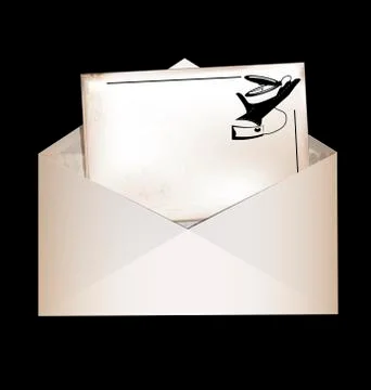 Dark, envelope and retro card Stock Illustration