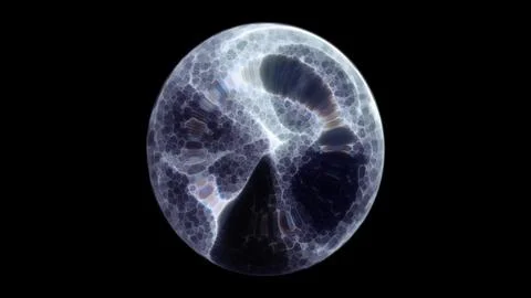 A dark, ethereal sphere with intricate, web-like patterns glowing faintly. Pe Stock Illustration