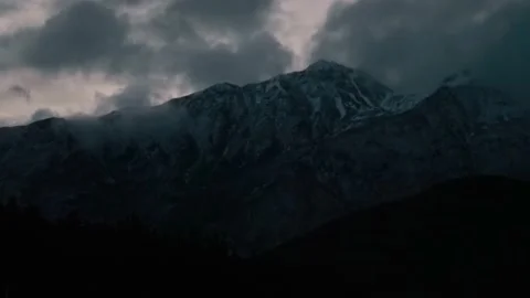 Dark evening mountain cloud timelapse Stock Footage 140610849