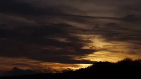 A dark evening sun and clouds nature time lapse 4k video Stock Footage 263619038