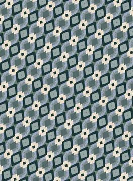 Dark everglade mist minimal contour texture tile pattern with tan khaki, sa.. Stock Illustration