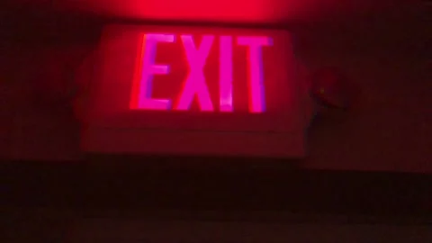 Dark Exit sign Stock Footage 229636755