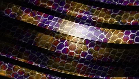 Dark Exotic Reptile Scale Pattern with Purple and Gold Tones Illustrazione stock