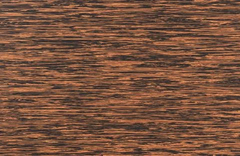 Dark exotic wood grain texture with deep brown and orange linear stripes for Stock Illustration