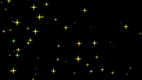 A dark expansive background featuring numerous small bright yellow star lik.. Stock Footage 324976983