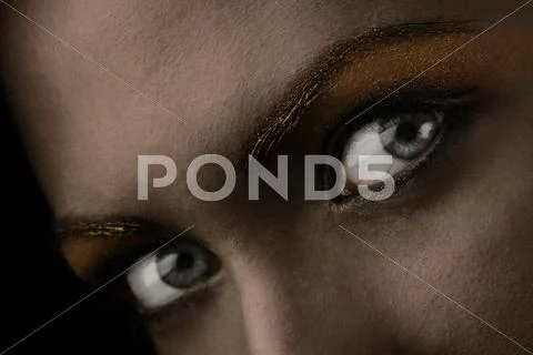 Dark eyes close up Stock Photos