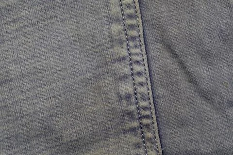 Dark Fabric Texture with Visible Stitching Seam Macro Textile Background Stock Photos