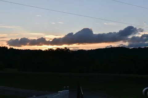 Dark farm sunset Foto stock