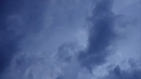 Dark fast moving storm clouds time lapse Stock Footage 96154565