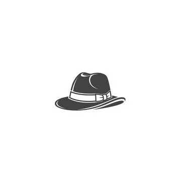 Dark fedora hat graphic Stock Illustration