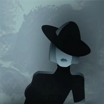 Dark female torso Stock Illustration
