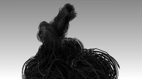 Dark fiber optics cables, Hyper realistic multiple twisted wires or cables Stock Illustration