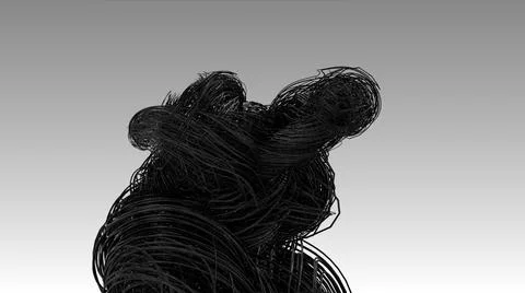 Dark fiber optics cables, Hyper realistic multiple twisted wires or cables Stock Illustration