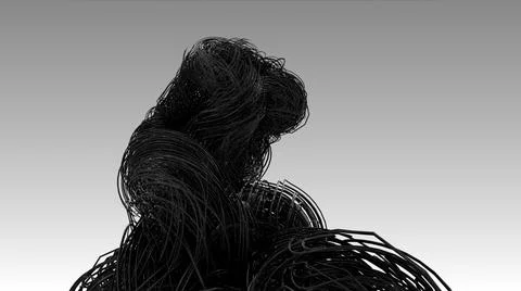 Dark fiber optics cables, Hyper realistic multiple twisted wires or cables Stock Illustration