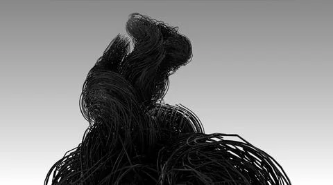 Dark fiber optics cables, Hyper realistic multiple twisted wires or cables Stock Illustration