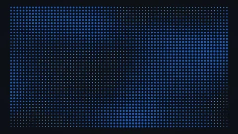 A dark field of blue circular dots organized in a grid, with dot size radia.. Stock Footage 345453834