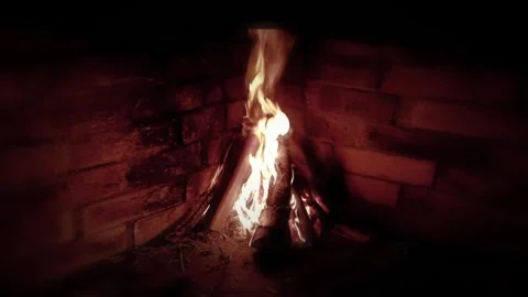 Dark Fireplace Loop Stock Footage 251583553
