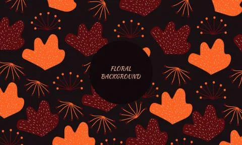 Dark Floral Background Stock Illustration