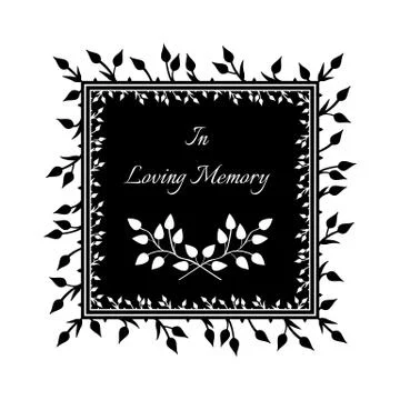 Dark floral linear simple frame with leaves Stock Illustration