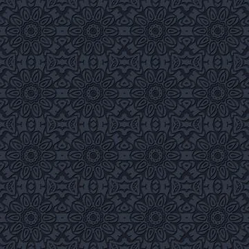 Dark floral seamless pattern textile design background Stock Illustration