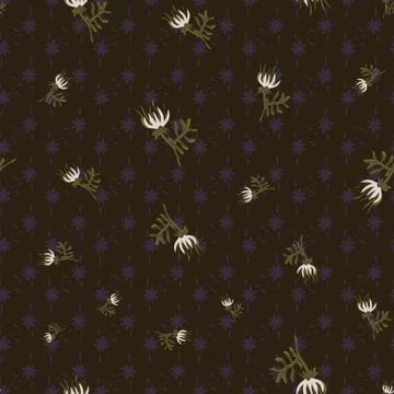 Dark floral seamless vector pattern Illustrazione stock