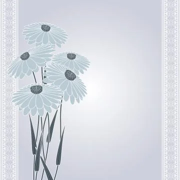 Dark flowers on gray Stock Illustration