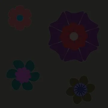 Dark flowers Stock Illustration