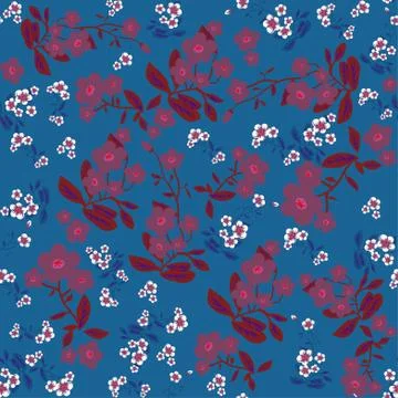 Dark flowers seamless pattern Stock Illustration