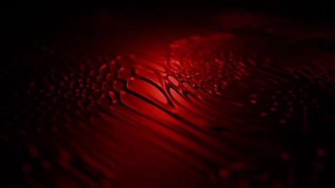 Dark fluid patterns background with bloody red surface and liquid structures Stock Footage 336011889