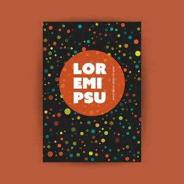Dark Flyer or Cover Design for Your Business with Colorful Spotted Pattern .. Stock Illustration