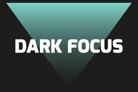 DARK FOCUS text on a black background Illustrazione stock