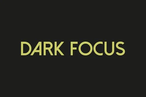 DARK FOCUS text on black background Stock Illustration