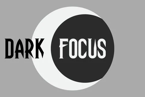 DARK FOCUS text on a gray background Illustrazione stock