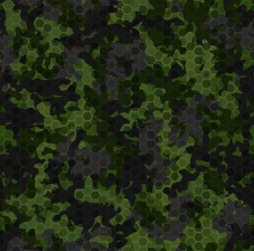Dark forest camouflage. Seamless pattern background texture Illustrazione stock