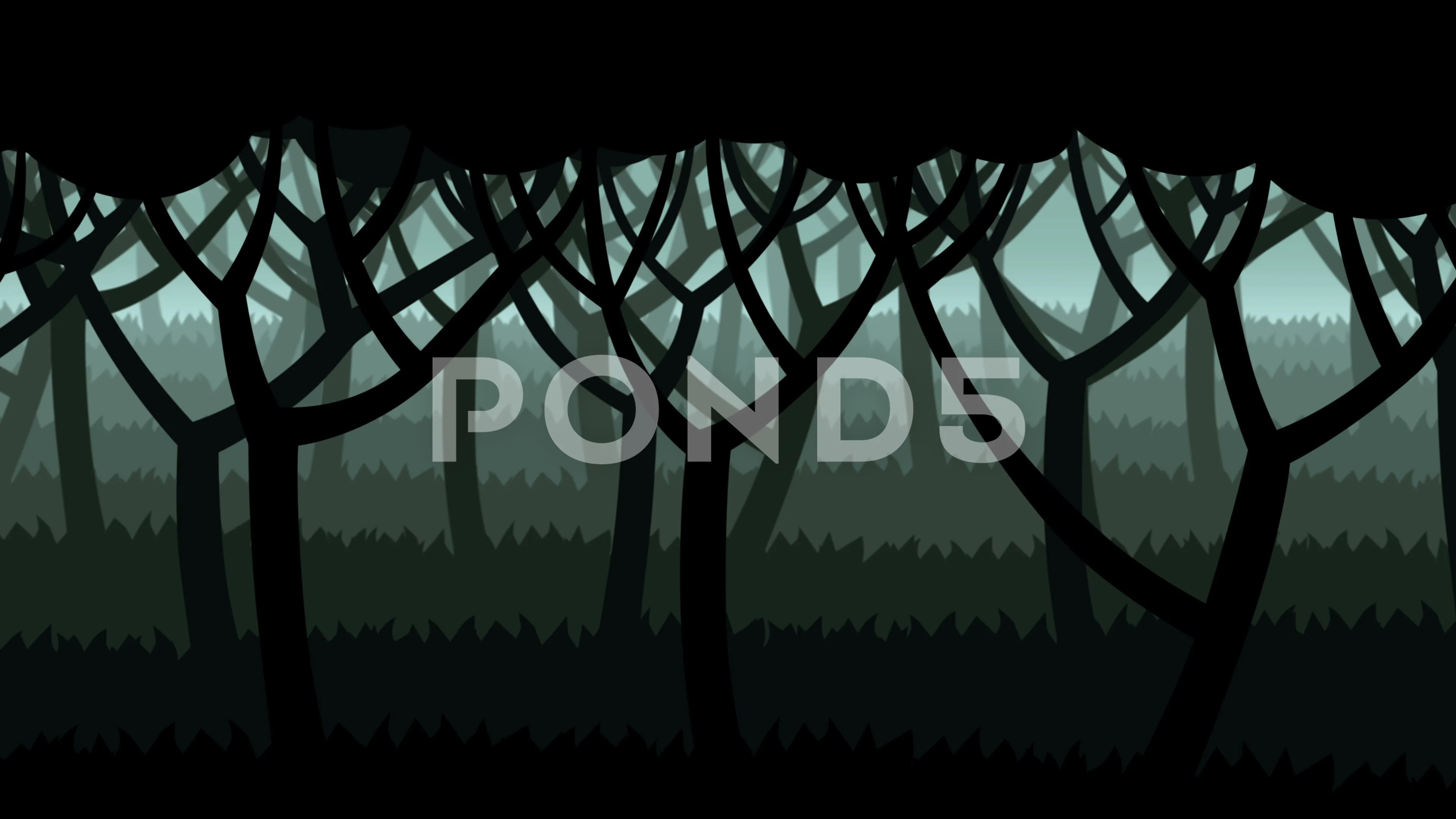 Dark Forest Environment Cartoon Animatio... | Stock Video | Pond5