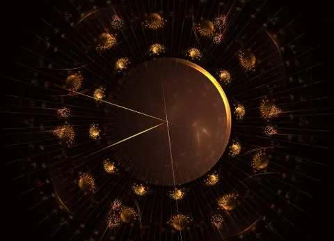 Dark fractal clockwork pattern, digital artwork for creative graphic design Stock Illustration