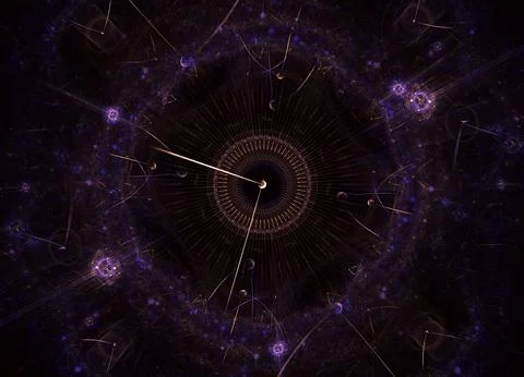 Dark fractal clockwork pattern, digital artwork for creative graphic design Stock Illustration